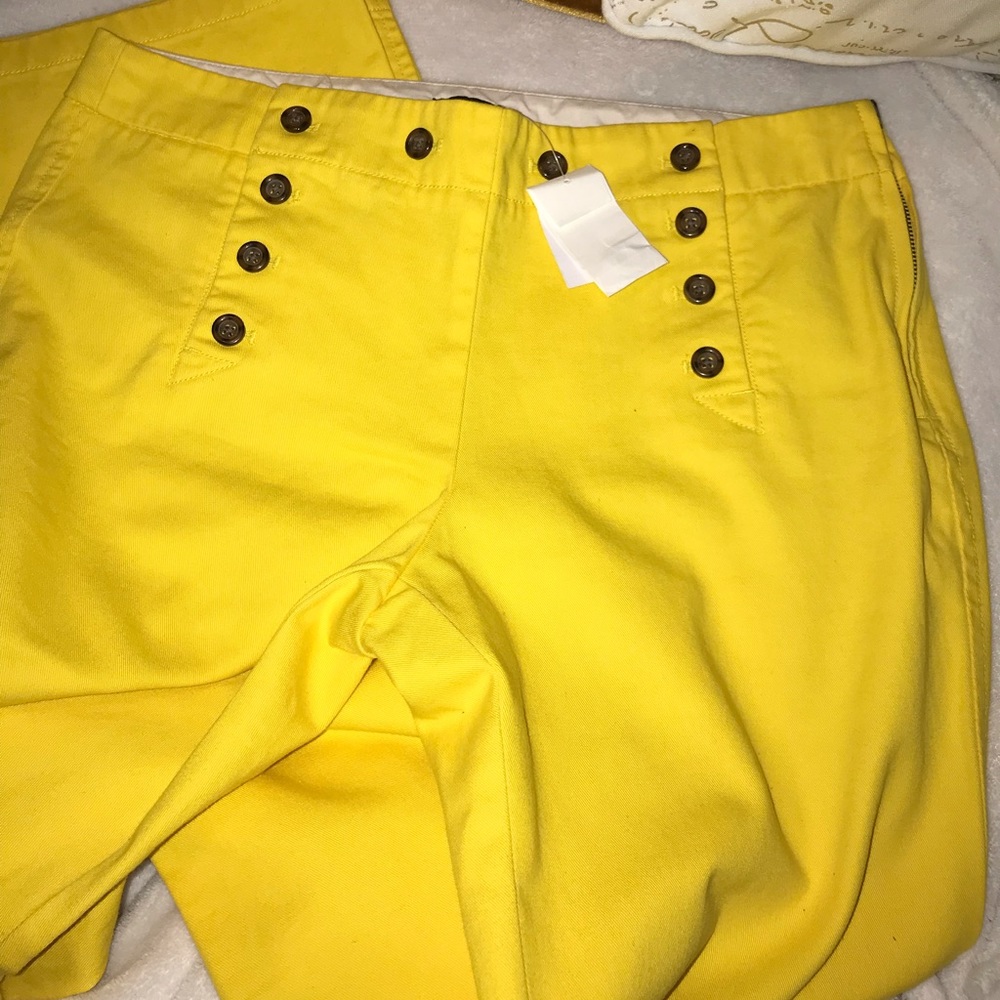 J.crew yellow sailor pants